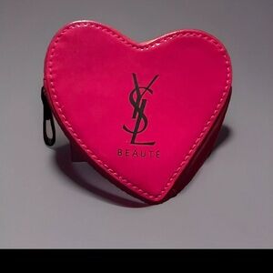 Yves Saint Laurent Pink Cosmetic Bag Heart-Shaped